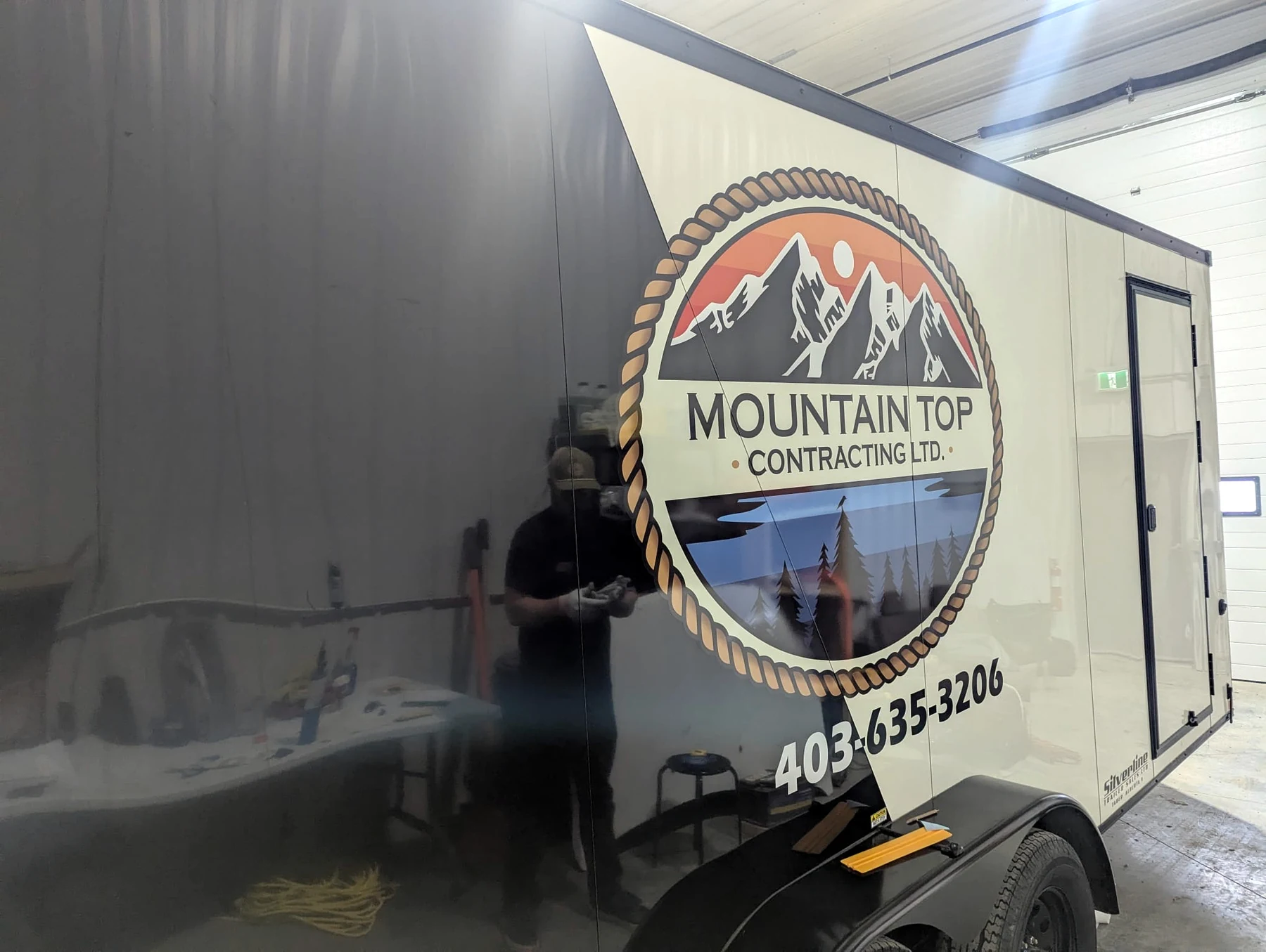 Mountain Top Contracting trailer wrap by Silver Signs & Graphics
