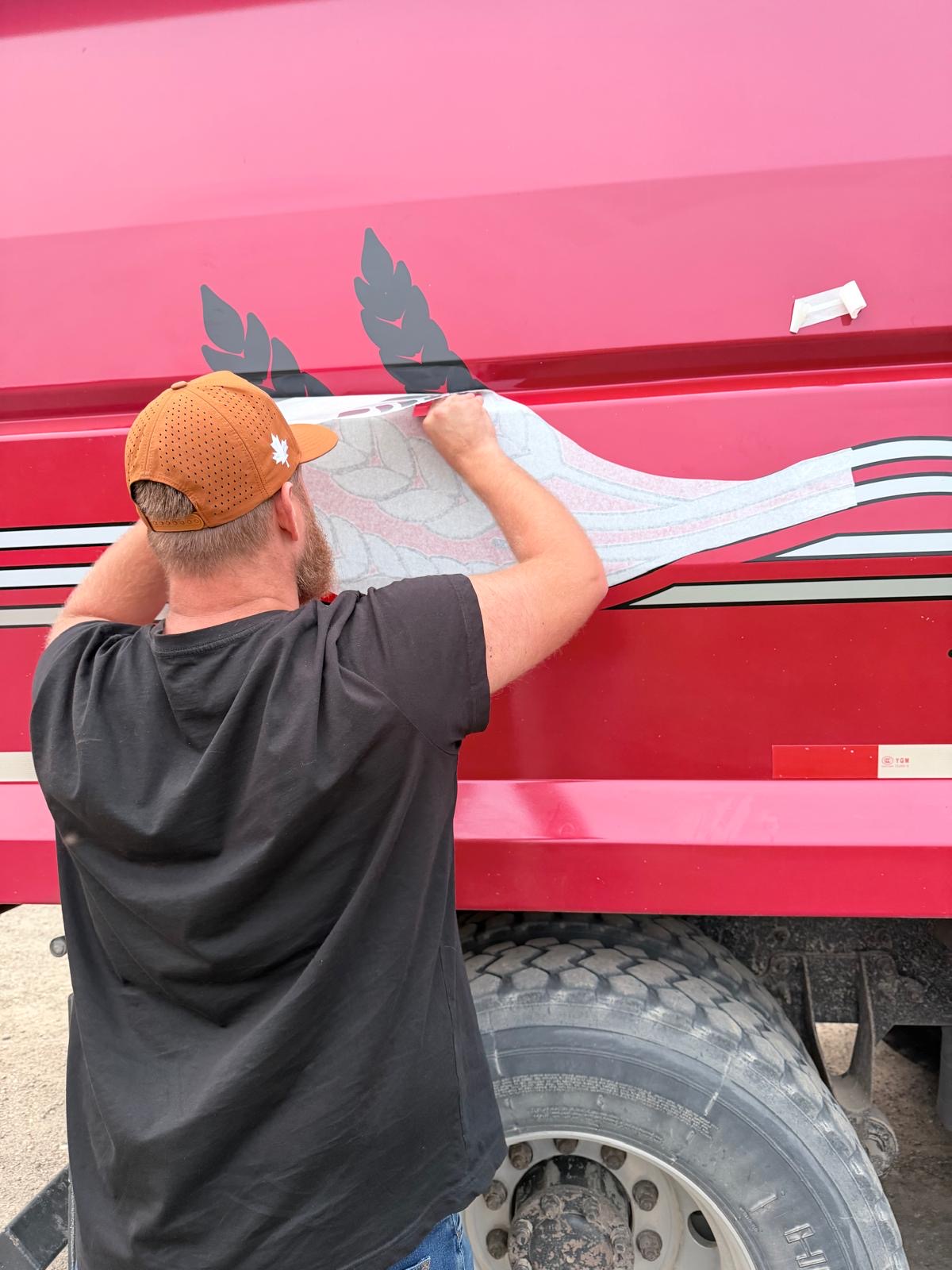 Silver Signs graphic installation in progress